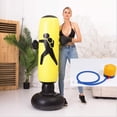 thumbnail image 1 of PANuYIN Punching Bag 63inch Free Standing Humanoid Pattern Inflatable Boxing Stand Big for Kids and Adults (Yellow, Air Pump), 1 of 5