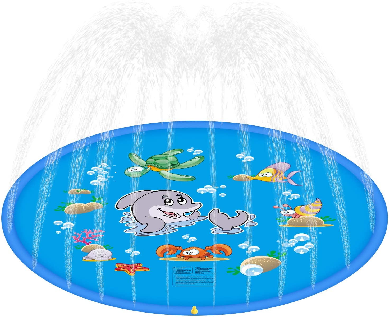 PANuYIN Upgraded 68" Splash Pad, Sprinkler & Splash Play Mat, Inflatable Summer Outdoor Sprinkler Pad Water Toys Fun for Children, Infants, Toddlers, Boys, Girls and Kids