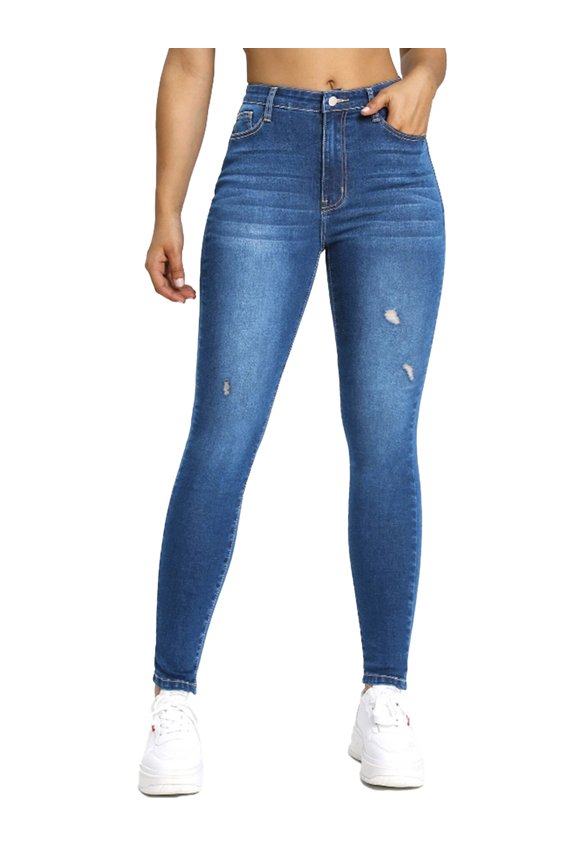 Flexibly Crafted High Stretch Distressed Ripped Denim Jeans with Functional Pockets Versatile Style for Daily Streetwear