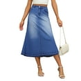 thumbnail image 1 of PAOLA RIBONI Stylish Dark Midi Length Denim Mermaid Skirt with Fitted Structure and Fish-Tail Hem Versatile for Casual Outings and Party Wear Women's Must-Have Essentials, 1 of 8
