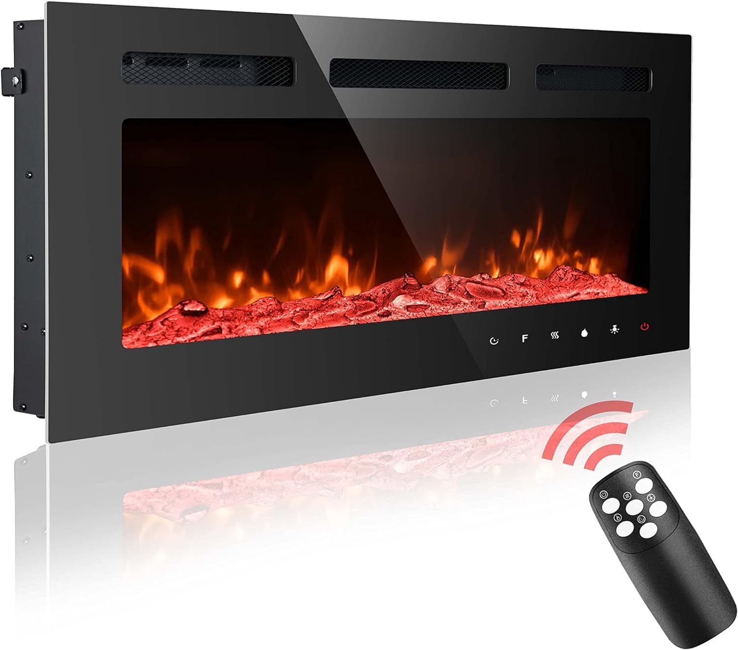 PAOLFOX 40 inch Electric Fireplace Inserts, Electric Fireplace Wall ...