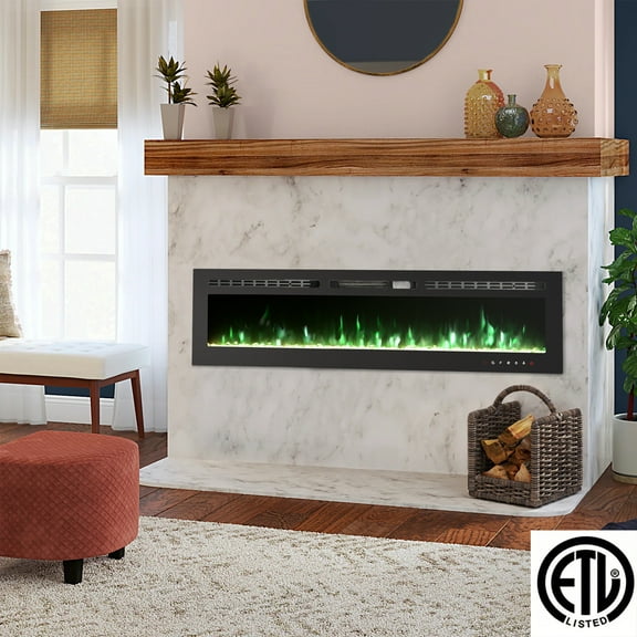 PAOLFOX 70 Inch Wall Mounted Electric Fireplace with Remote Control