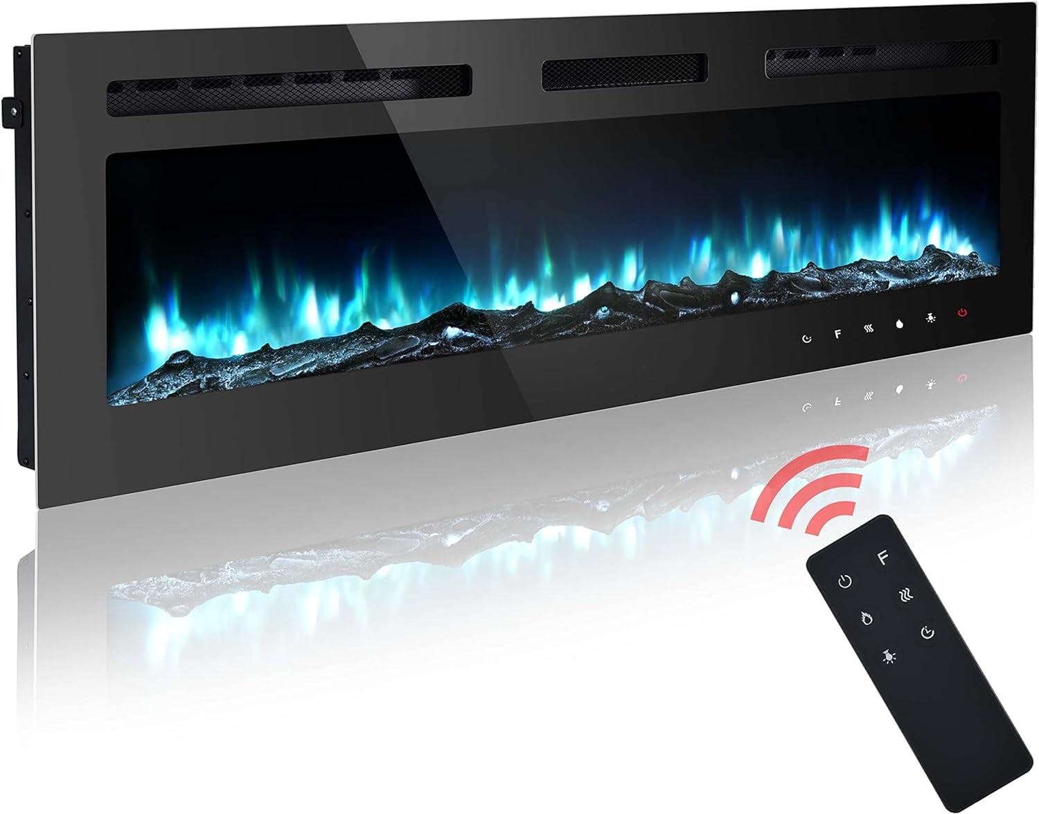 PAOLFOX 70 inches Electric Fireplace Inserts, Electric Fireplace Wall ...