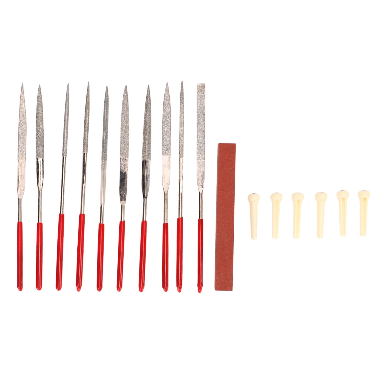 PAOMIAN 10Pcs Guitar Files Kit Wear Resistance Plastic Handle Fret Nut