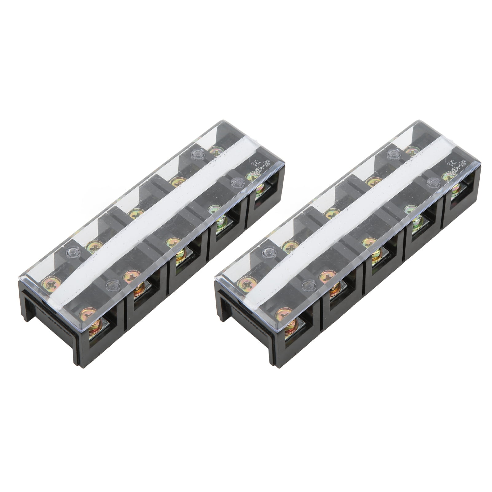 PAOMIAN 2 Pcs Terminal Block Dual Rows 60A 600V Compact Terminal Block ...