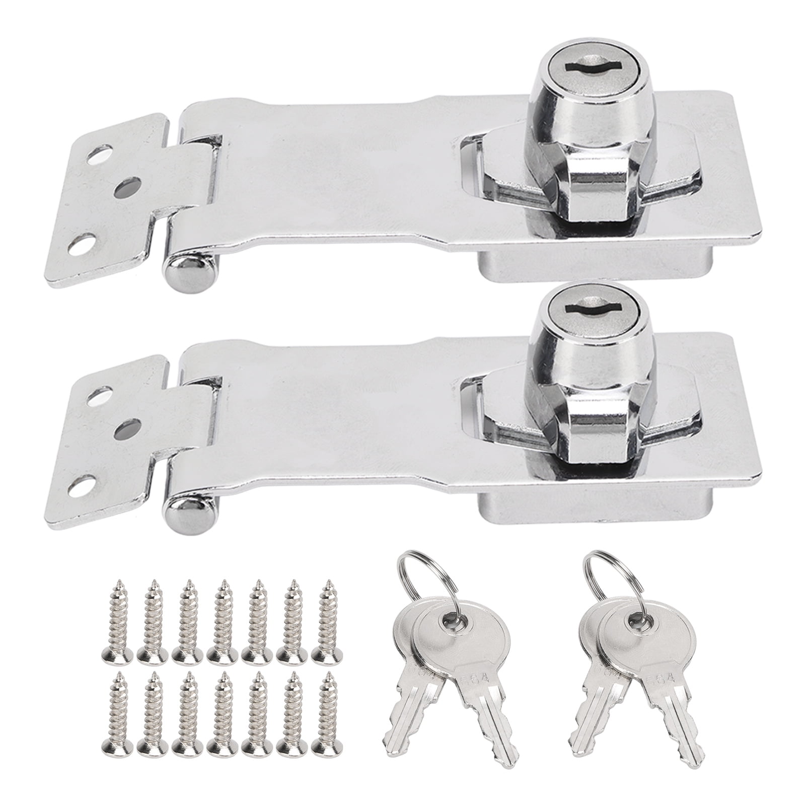 PAOMIAN Keyed Hasp Locks Zinc Alloy Safety Key Locking Hasp Kit for