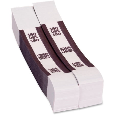 PAP-R Currency Straps - 1.25" Width - Self-sealing, Self-adhesive, Durable - 20 lb Paper Weight - Kraft - White, Violet | Bundle of 2 Packs