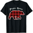 thumbnail image 1 of PAPA BEAR | Men Red Plaid Christmas Pajama Family Dad Gift T-Shirt, 1 of 3