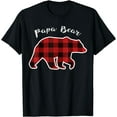 thumbnail image 1 of PAPA BEAR | Men Red Plaid Christmas Pajama Family Dad Gift T-Shirt, 1 of 3