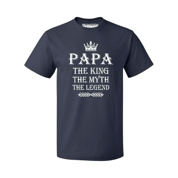 PAPA King Myth Legend Father's Day Gift Men's T-shirt, Navy, M