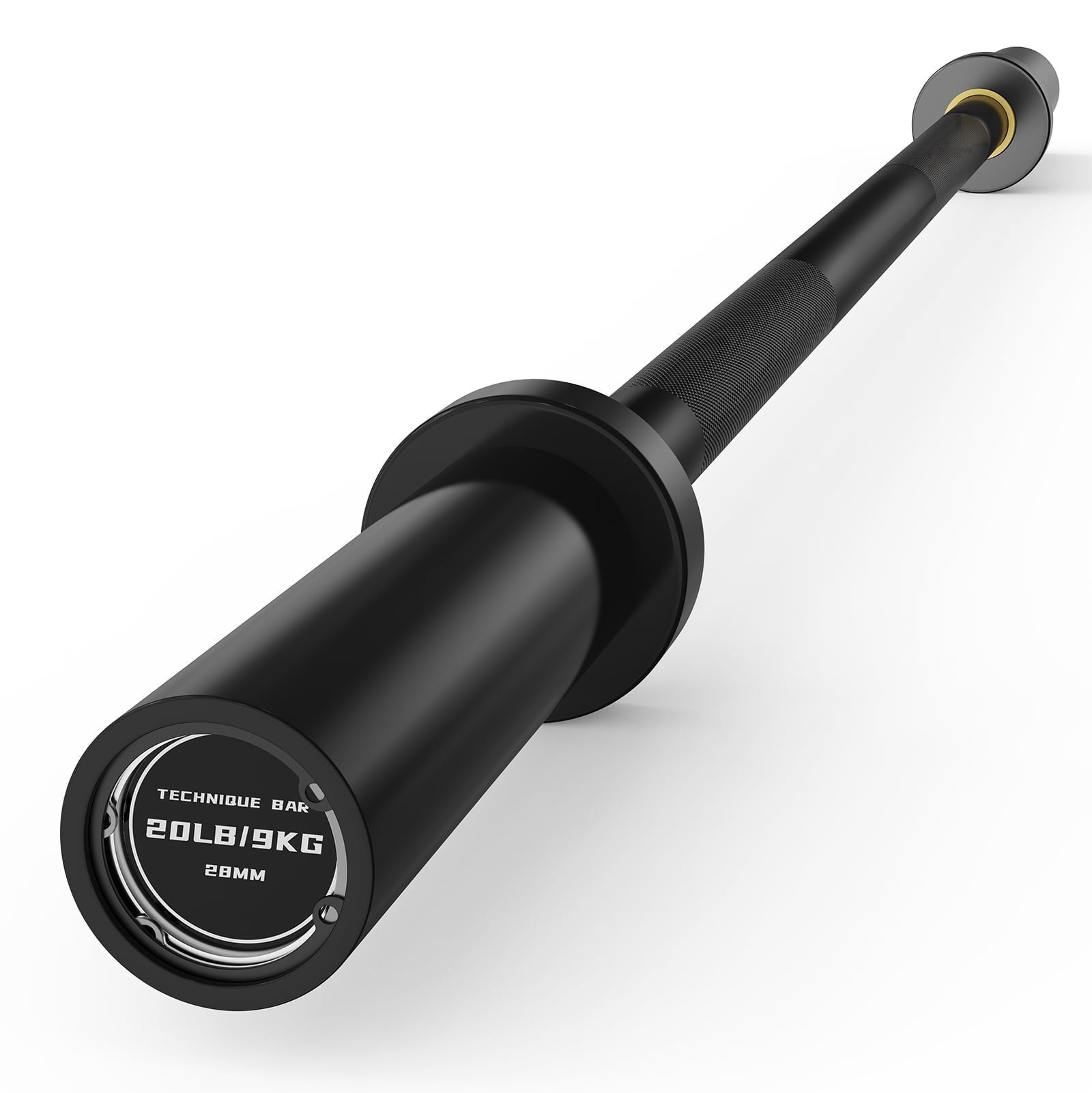 ROALW 4 FT Olympic Barbell Bar - 500 lb Capacity for Weightlifting, Powerlifting, Deadlift & Squat - Strength Training Barbell, Black