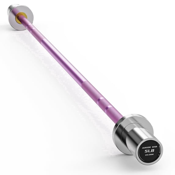 ROALW 4FT Olympic Barbell 50LB Capacity – 2 Inch Heavy Duty Strength Training Bar for Squat, Deadlift & Bench, Pink and Silver