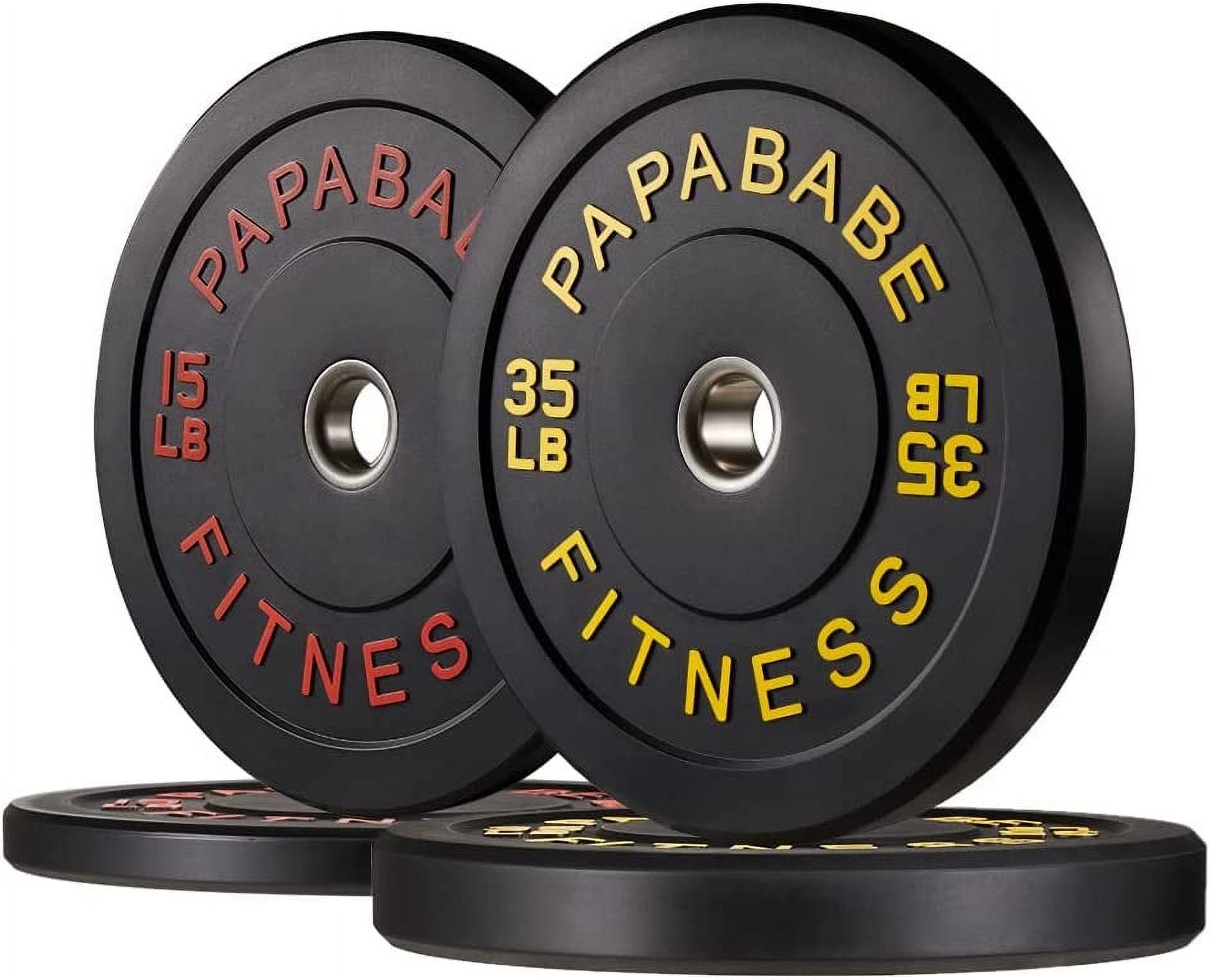 PAPABABE Bumper Plate Set with Color Coded 2 inch (100 lb Set