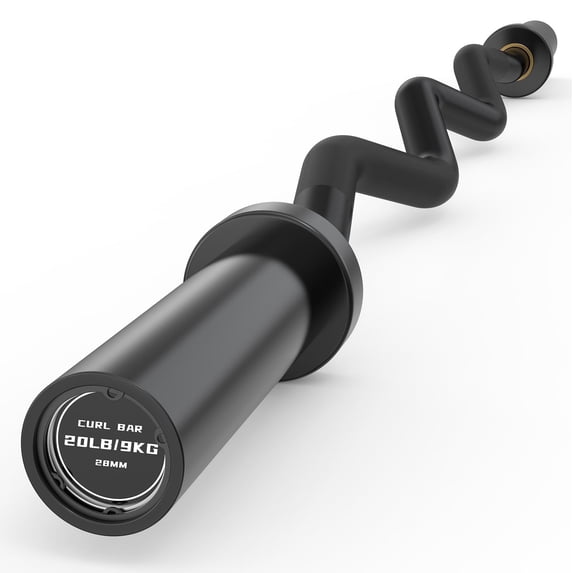ROALW 4FT EZ Curl Bar 500LB, Olympic Barbell for 3" Plates, Home Gym, Black