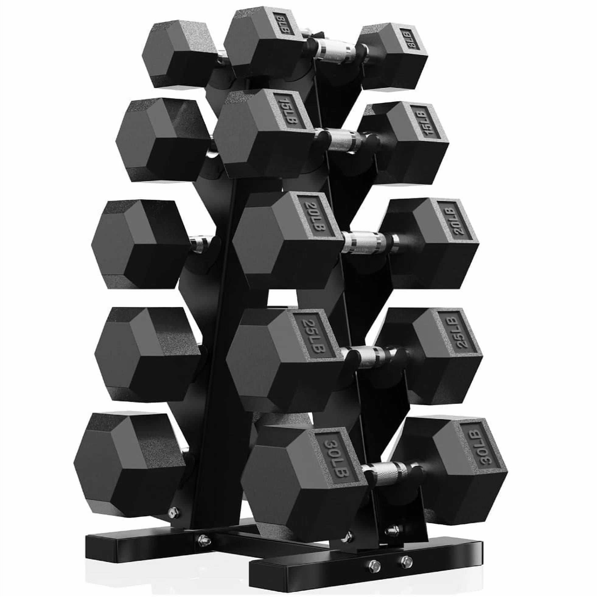 ROALW HEX Dumbbell 156 lb Set, Rubber Encased Home Gym Dumbbells, Exercise & Fitness Weights Dumbbells for Women & Men, Hand Weight for Strength Training