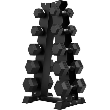 ROALW Hex Dumbbell Sets with Rack, 250lb Rubber Coated Dumbbell Weight Set and Storage Rack, Multiple Options Hand Weights for Strength Training