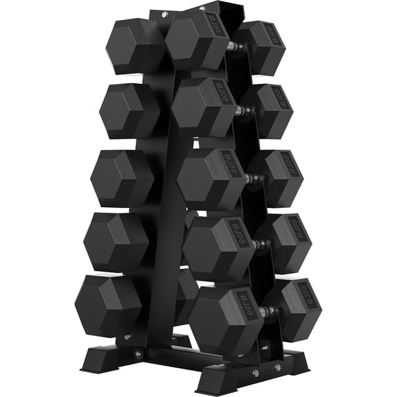 ROALW Hex Dumbbell Sets with Rack, 550lb Rubber Coated Dumbbell Weight Set and Storage Rack, Multiple Options Hand Weights for Strength Training