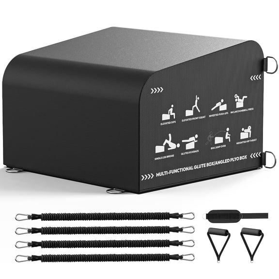 ROALW Hip Thrust Bench, Glute Box for Hip Strength, Multi-Functional Angled Glute Box with Anti-Slip Tread, Hip Thrust Machine at Home Gym for Glute Bridge, Core & Ab Workout Strength Training