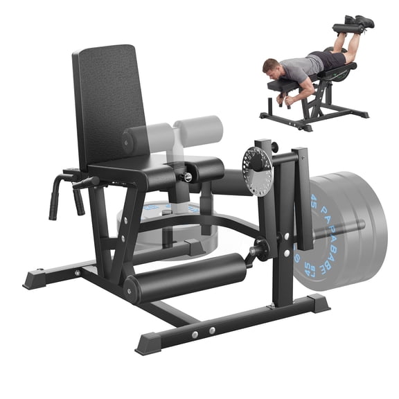 PAPABABE Leg Extension and Curl Machine, Adjustable Leg Exercise Machine with 800lb Capacity, Seated Leg Extension and Lying Curl Machine for Home Gym, Fits Both 1" and 2" Weight Plates
