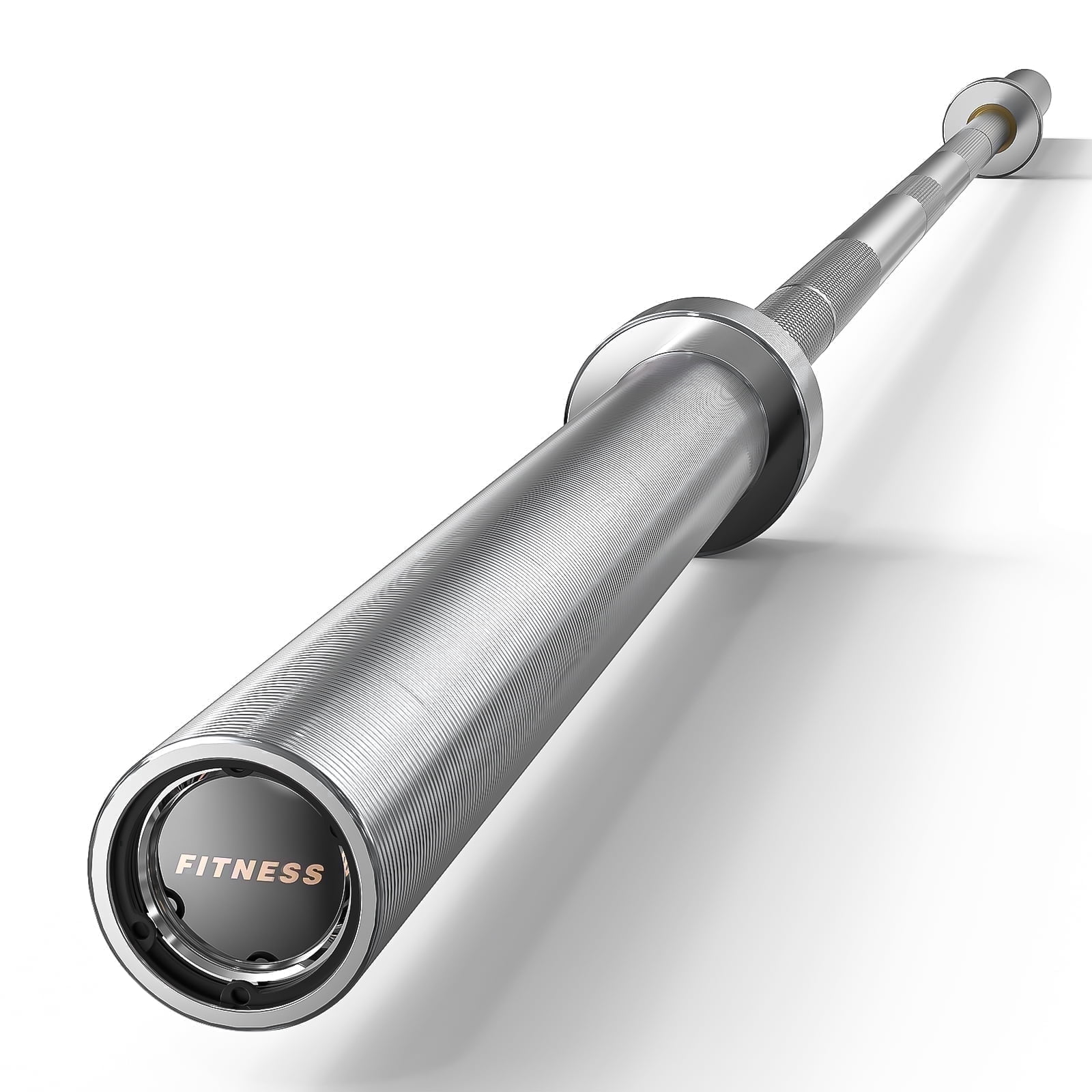 ROALW Olympic Barbell, 2-inch Weight Bar for Strength Training. 7ft Olympic Bar, 1000lb Plus Capacity, Chrome/Zinc Plating, knurled Grip for Bench Press Deadlift Squat, Silver