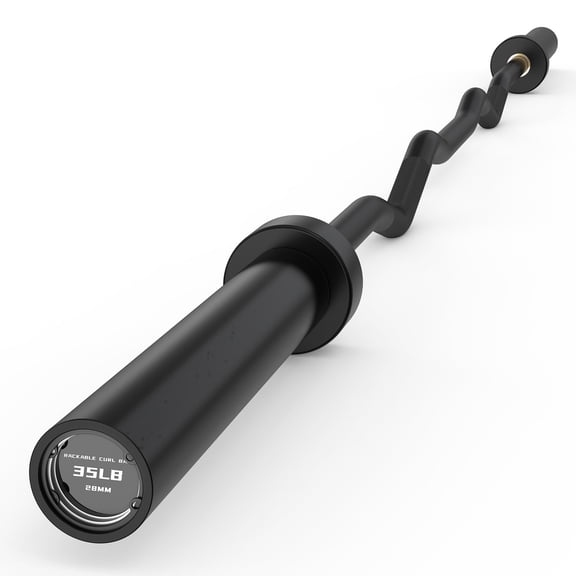 ROALW 6.2FT EZ Curl Bar 700LB, Olympic Barbell for 2" Plates, Home Gym, Black