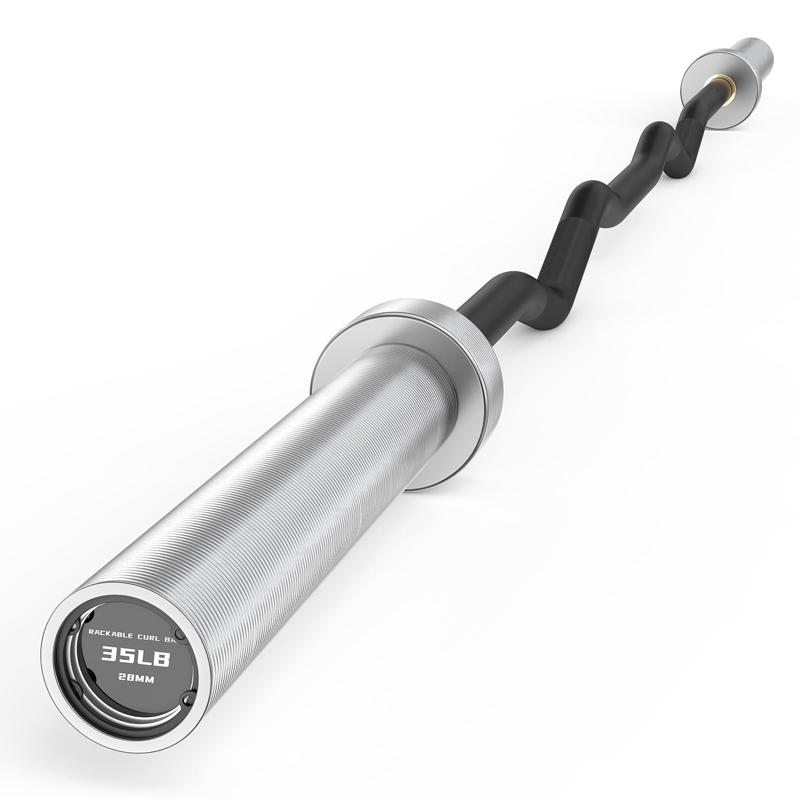 ROALW Olympic Barbell, 6.2ft Curl Barbell for Strength Training and Technique Adjusting, 2 inch Olympic Bar with Volcano Knurling Spin Sleeves Comfortable Grip for Bench Press Curls
