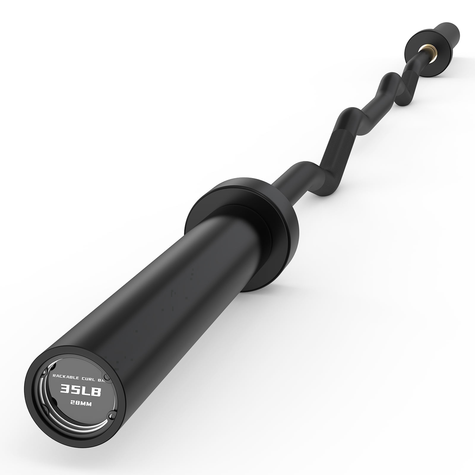 ROALW Olympic Barbell, 6.2ft Curl Barbell for Strength Training and Technique Adjusting, 2 inch Olympic Bar with Volcano Knurling Spin Sleeves Comfortable Grip for Bench Press Curls, Black