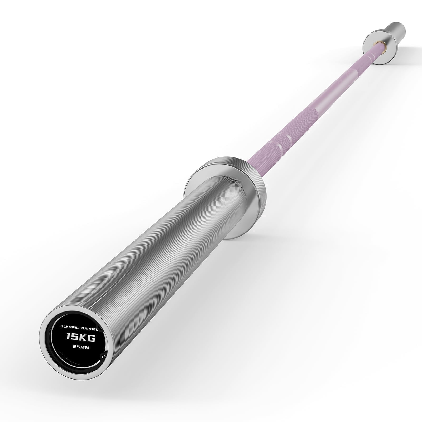 ROALW Olympic Barbell Bar 6.5 ft - 1,000 lb Capacity for Weightlifting, Powerlifting, Bench Press, Deadlift & Squat - Strength Training Barbell for Gym, Silver Pink