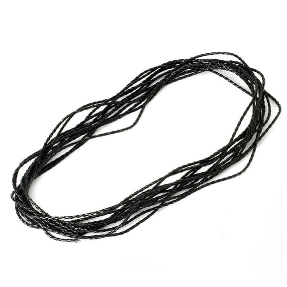 PAPADA 9M Black Leather Braided String Cord Chain 3MM Necklace Rope For Jewelry
