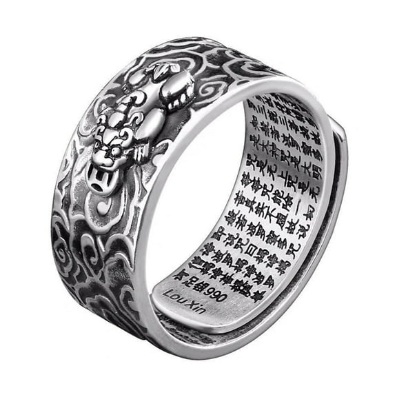 PAPADA Feng Shui Pixiu Men Women Transfer Fortune Ring Domineering Index Finger Ring