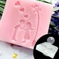 thumbnail image 1 of PAPADA Valentines Day Clear Acrylic Handmade Soap Stamp Love Heart Rose Pattern DIY Square Clay Making Chapter with Handle, 1 of 19