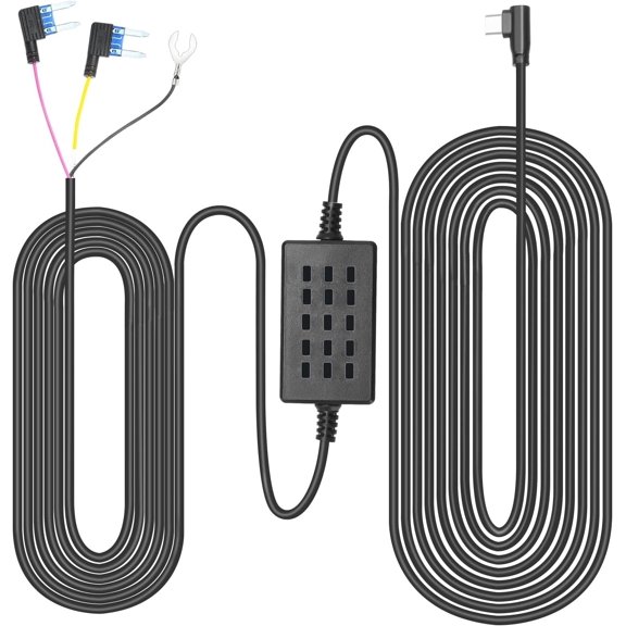 PAPAGO Dashboard Camera with Sensor Type-C Port USB-C Plug Hardwire Kit for  Cam Fuse 12V-24V to 5V   Cam Charger Power , Fuse Connector  and Installation Tool (10ft) (AP100)