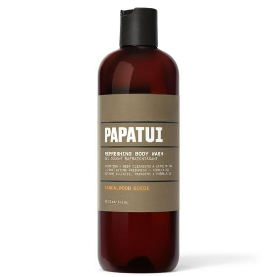 PAPATUI Refreshing Body Wash, Sandalwood Suede Scent, Sulfate-Free, 18 Fl Oz (pack of 1)