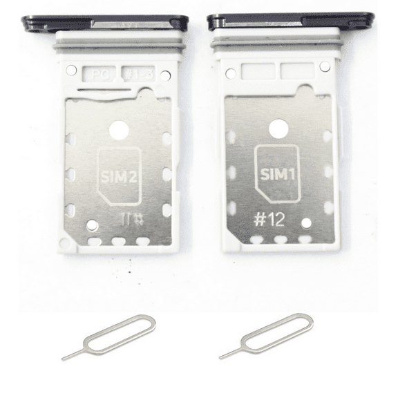 PAPAUTOP 2 PCS for Samsung Galaxy S23 Ultra 5G 2023 Card Tray SD SIM Card Holder with Card Needle