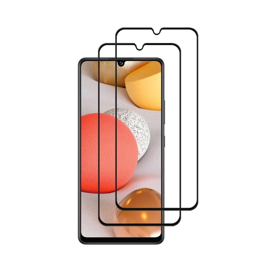 PAPAUTOP [2 Pcs] Black Full Coverage Anti-Scratch Easy Installation Tempered Glass Screen Protector for Samsung Galaxy A42