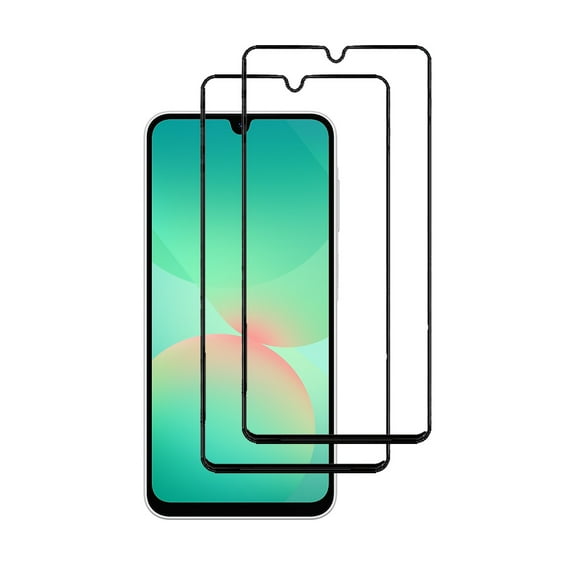 PAPAUTOP [2 Pcs] Black Full Coverage Easy Installation Tempered Glass Screen Protector for Samsung Galaxy A26 5G 2025