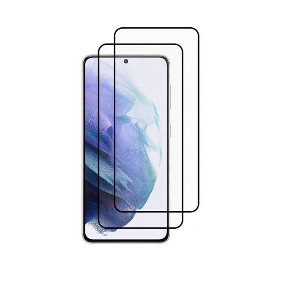 PAPAUTOP [2 Pcs] Black Full Coverage Easy Installation Tempered Glass Screen Protector for Samsung Galaxy S21