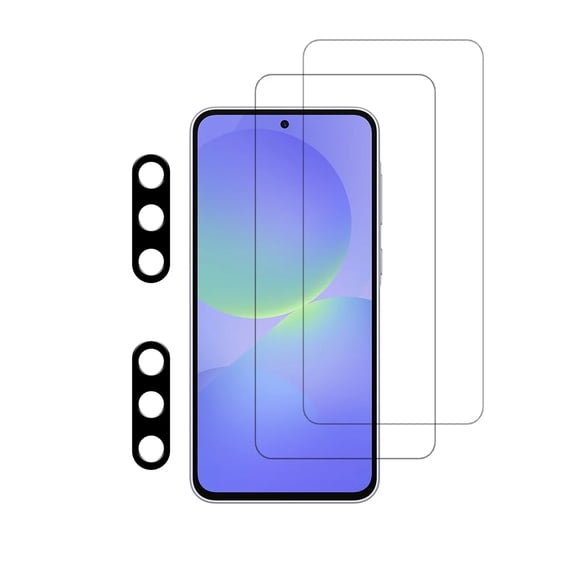 PAPAUTOP [2 Pcs] HD Clear Anti-Scratch Tempered Glass Screen Protector with Camera Protector  for Samsung Galaxy A36 5G 2025