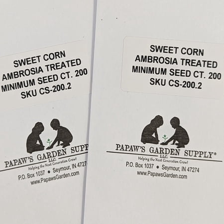 PAPAW'S GARDEN SUPPLY LLC. HELPING THE NEXT GENERATION GROW! Ambrosia Sweet Corn Treated 2 Packs 200 Seed CT Each