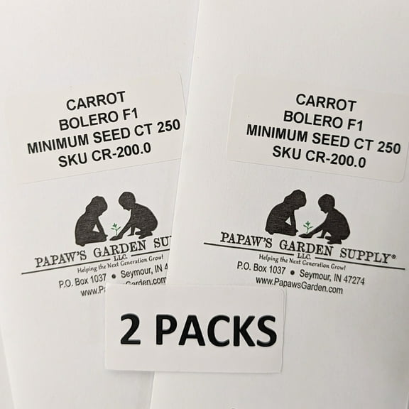 PAPAW'S GARDEN SUPPLY LLC. HELPING THE NEXT GENERATION GROW! Bolero Hybrid Carrot 2 Pack of 250 Seeds Each