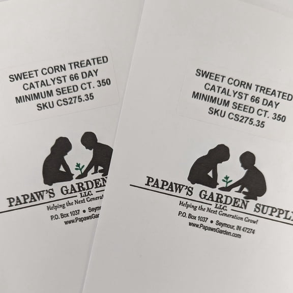 PAPAW'S GARDEN SUPPLY LLC. HELPING THE NEXT GENERATION GROW! Catalyst XR Extra Early 66 DAY Treated Bicolor Sweet Corn 2 Packs 350 Seed CT Each