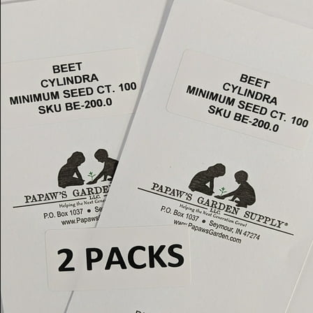 PAPAW'S GARDEN SUPPLY LLC. HELPING THE NEXT GENERATION GROW! Cylindra Beet Root 2 Packs 100 Seed CT Each