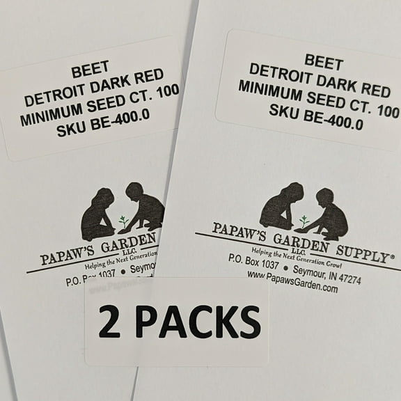 PAPAW'S GARDEN SUPPLY LLC. HELPING THE NEXT GENERATION GROW! Detroit Dark Red Beet Root 2 Pack of 100 Seed Each