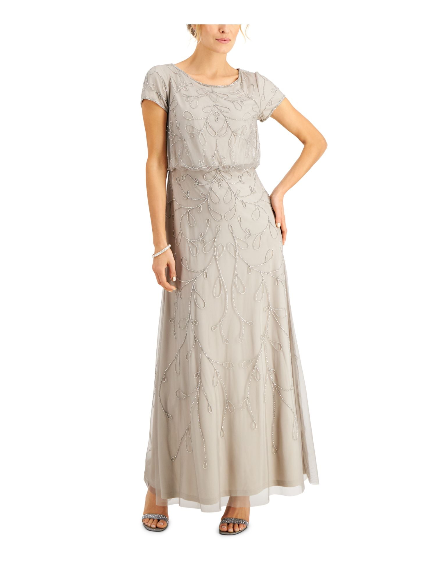 PAPELL STUDIO Womens Silver Embellished Zippered Blouson Bodice Short Sleeve Round Neck Full-Length Formal Gown Dress 4 - Walmart.com PAPELL STUDIO Womens Silver Embellished Zippered Blouson Bodice Short Sleeve Round Neck Full-Length Formal Gown Dress 4 - Walmart.com