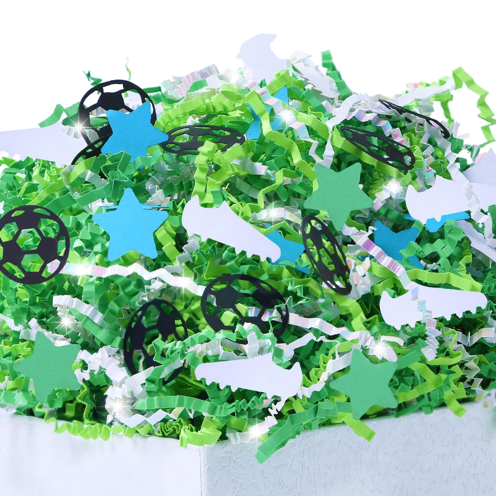 Fair Paper PAPER FAIR 1 LB Green Diamond White Soccer Easter Grass Crinkle Cut ...
