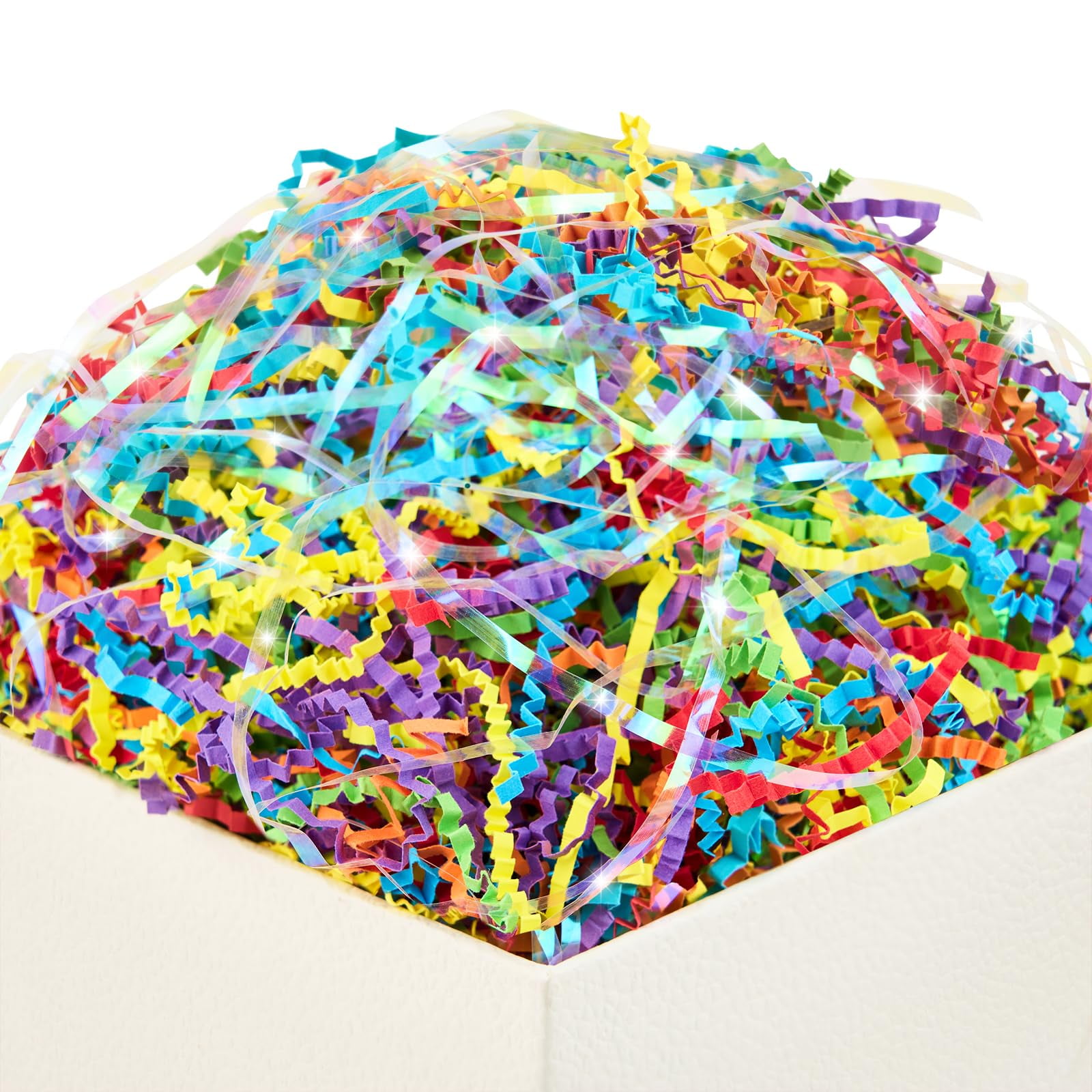 50g Crinkle Paper Premium Reusable Lightweight Metallic Iridescent ShRedded  Paper Filler Party Supplies Multi-color Plas