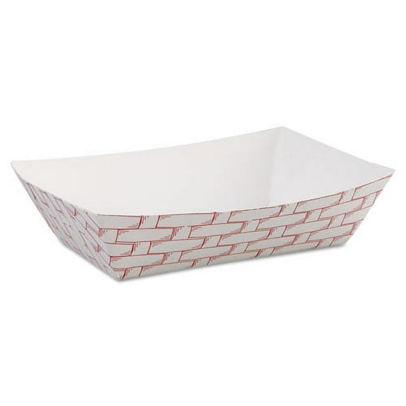 PAPER FOOD BASKETS, 6 OZ CAPACITY, 3.78 X 4.3 X 1.08, RED/WHITE, 1,000/CARTON | Bundle of 2 Cartons