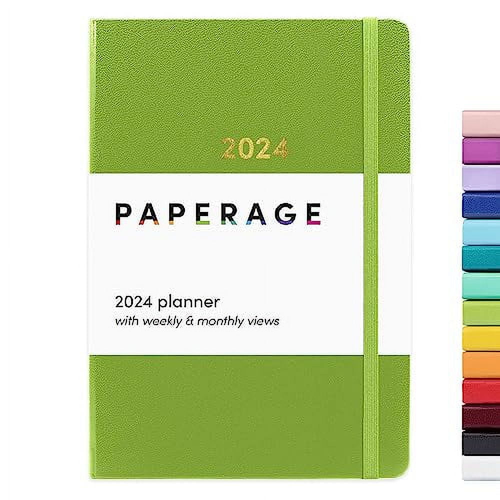 PAPERAGE 2025 Weekly & Monthly Hardcover Planner (Green), 12 Month