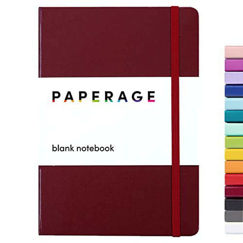 PAPERAGE Blank Journal Notebook, (Burgundy), 160 Pages, Medium 5.7