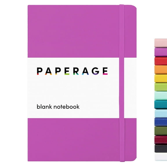 PAPERAGE Blank Journal Notebook, (Raspberry), 160 Pages, Hardcover, 5.7” x 8”